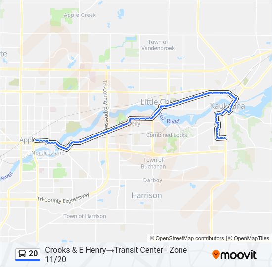 20 Bus Line Map