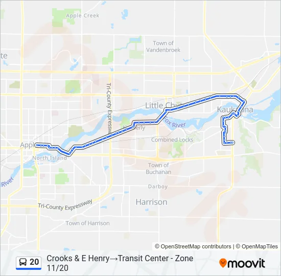 Mapa de 20 de autobús