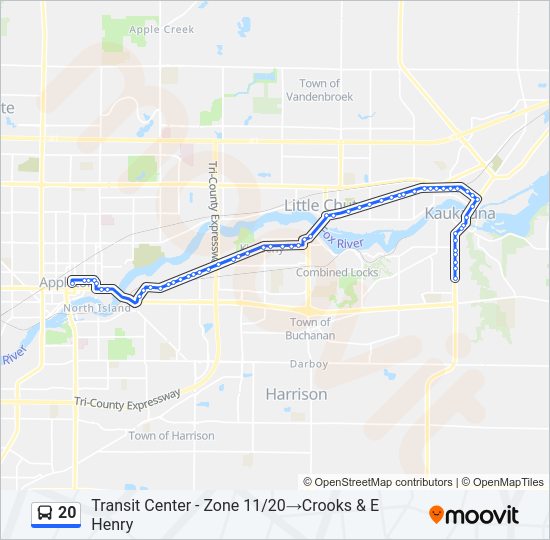 20 bus Line Map