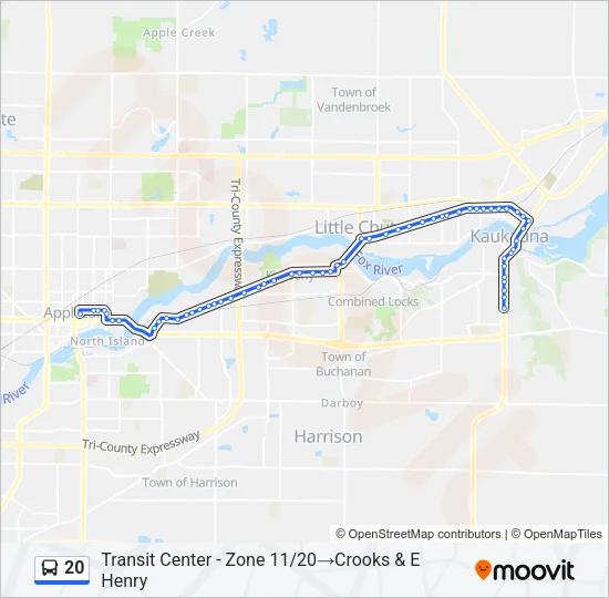 20 Bus Line Map