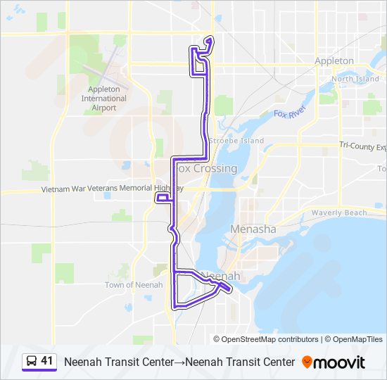 41 bus Line Map