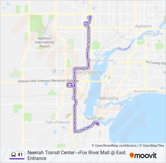 41 bus Line Map