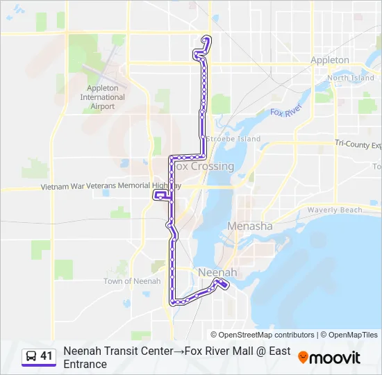 41 Bus Line Map