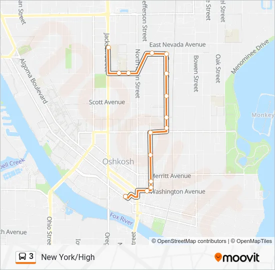 3 Bus Line Map