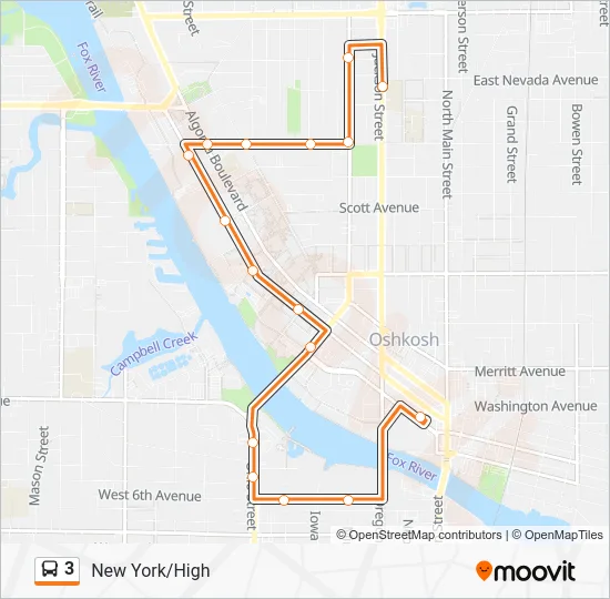 3 Bus Line Map