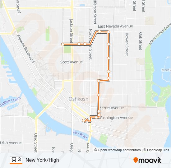 3 Bus Line Map