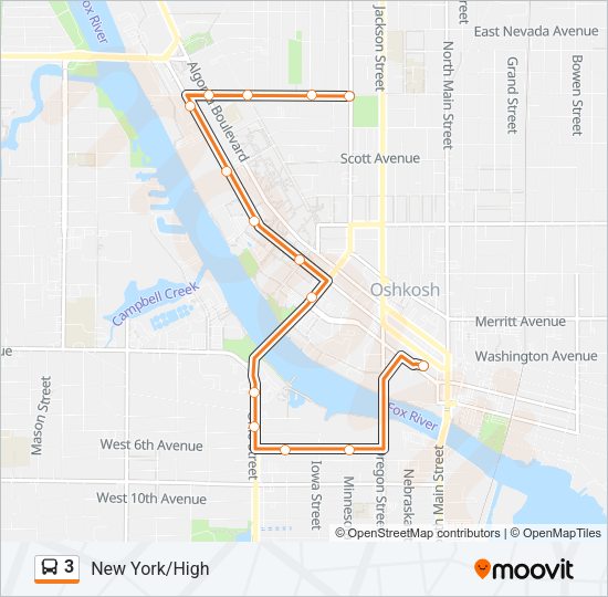 3 Bus Line Map