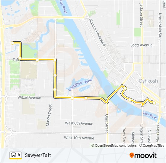 5 Bus Line Map