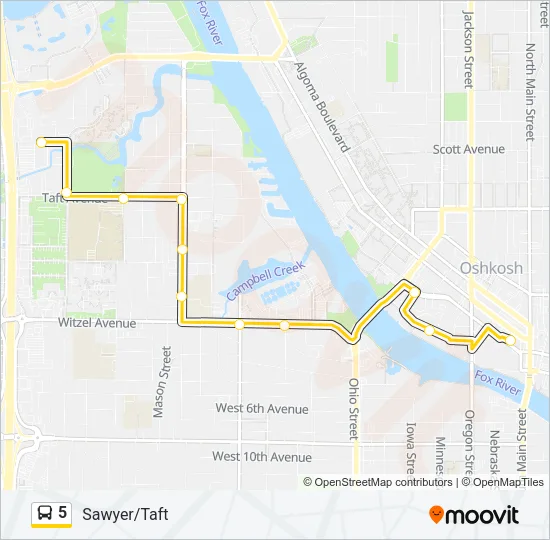 5 Bus Line Map