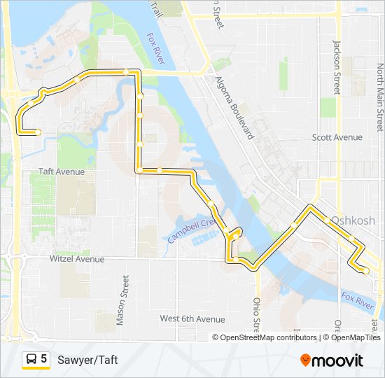 5 Bus Line Map