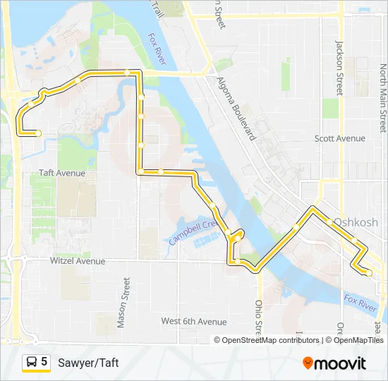 5 Bus Line Map
