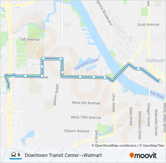6 Bus Line Map