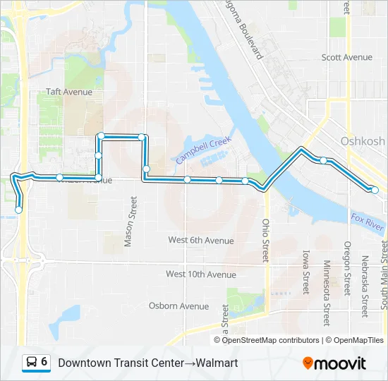6 Bus Line Map