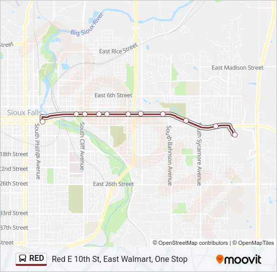RED Bus Line Map