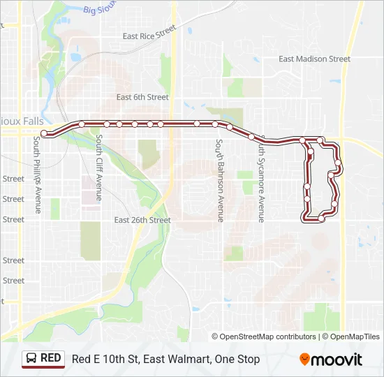 RED Bus Line Map