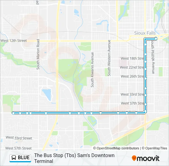 BLUE Bus Line Map