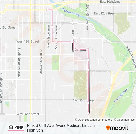 PINK Bus Line Map