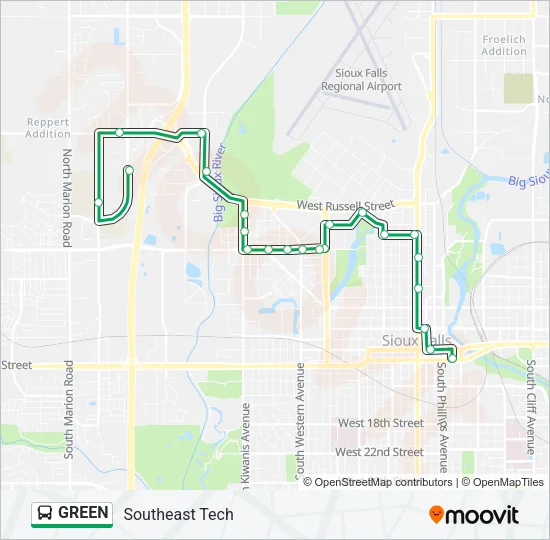 GREEN Bus Line Map
