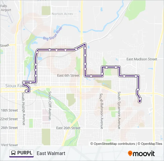 PURPL Bus Line Map