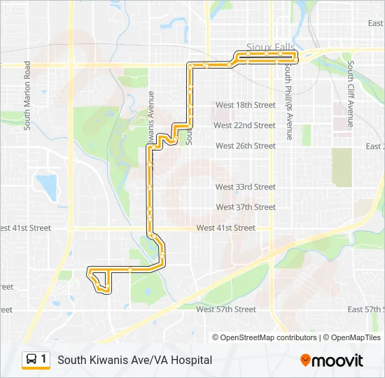 1 Bus Line Map