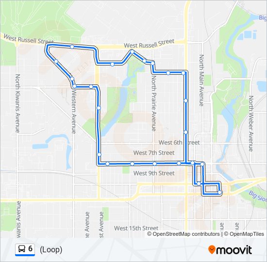 Mapa de 6 de autobús