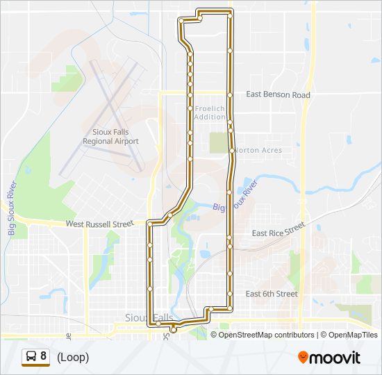 Mapa de 8 de autobús