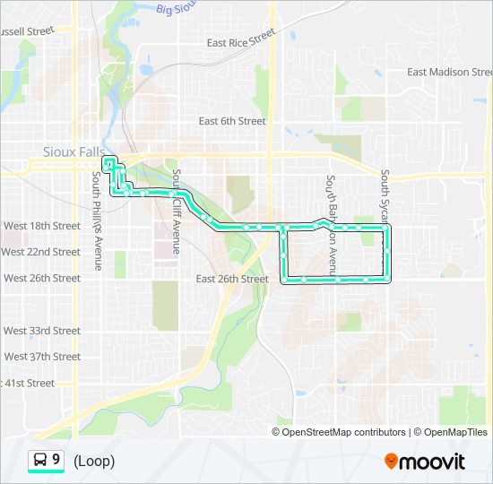 9 bus Line Map