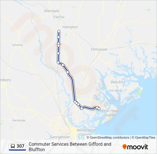 307 Bus Line Map