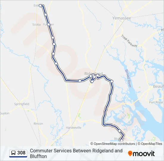 308 Bus Line Map