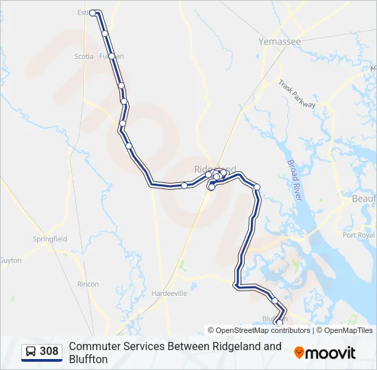 308 Bus Line Map