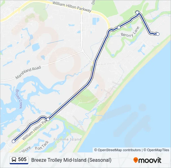 505 Bus Line Map