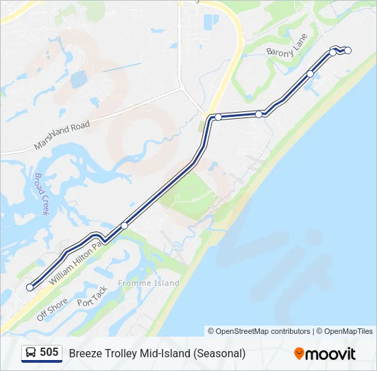 505 Bus Line Map