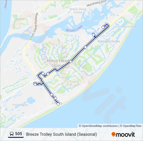 505 Bus Line Map