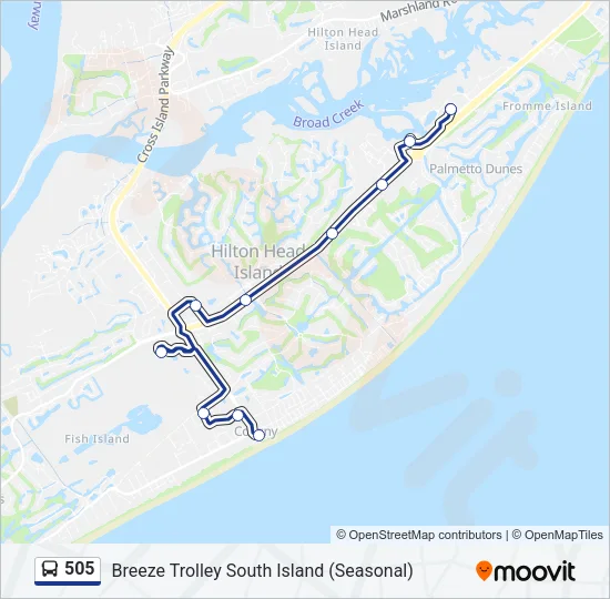 505 Bus Line Map