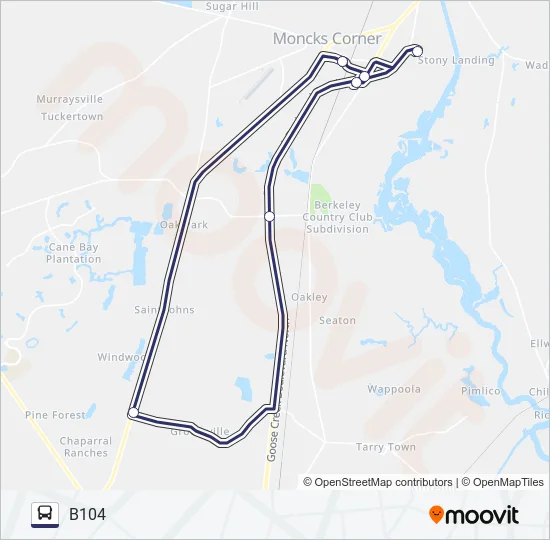 B104 FLEX Bus Line Map
