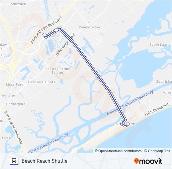 BEACH REACH SHUTTLE Bus Line Map