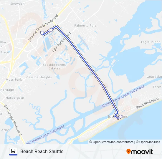 BEACH REACH SHUTTLE Bus Line Map