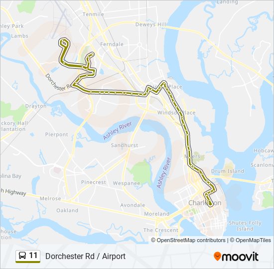 Mapa de 11 de autobús