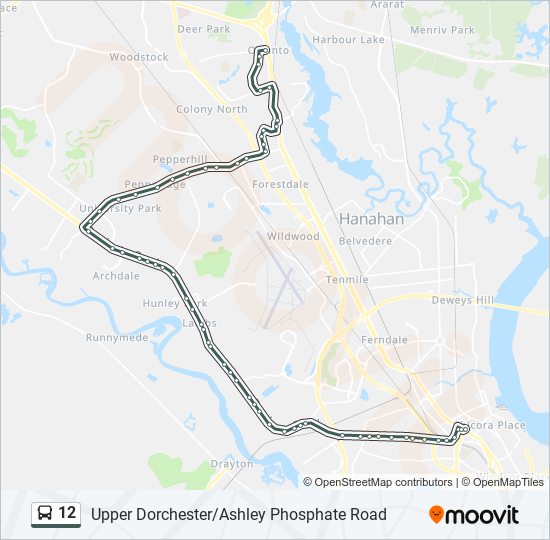 Mapa de 12 de autobús