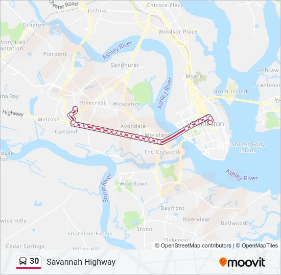 30 Bus Line Map