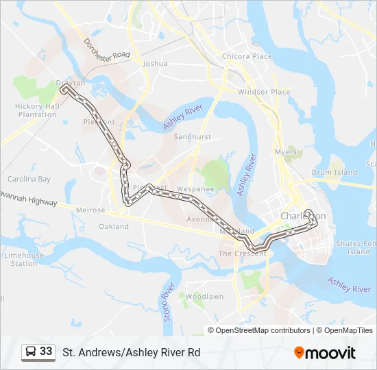 33 Bus Line Map
