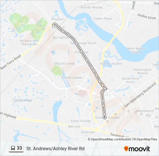 33 Bus Line Map