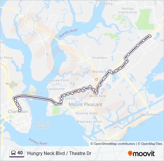 40 Bus Line Map