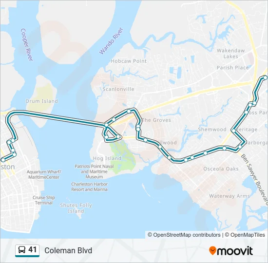 41 Bus Line Map