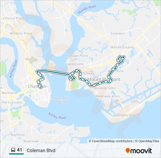 41 bus Line Map