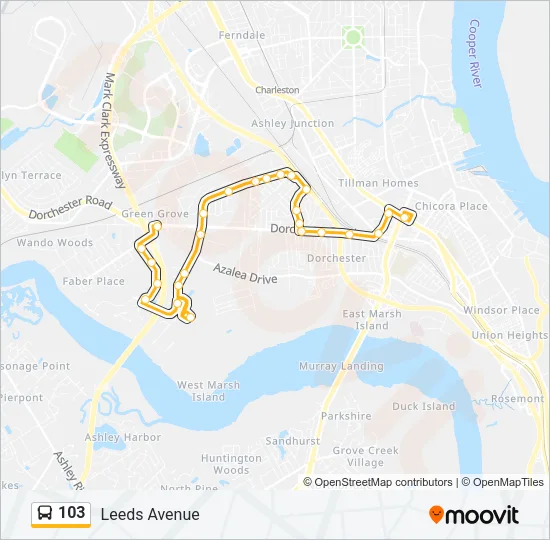 103 Bus Line Map
