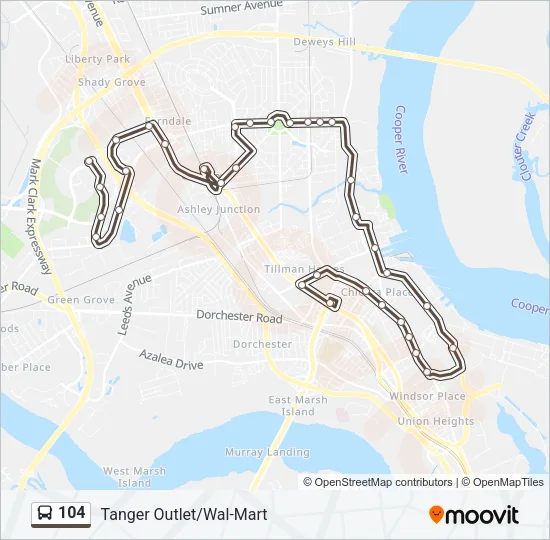 104 Bus Line Map