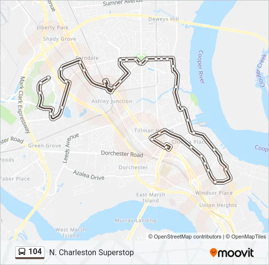 104 Bus Line Map