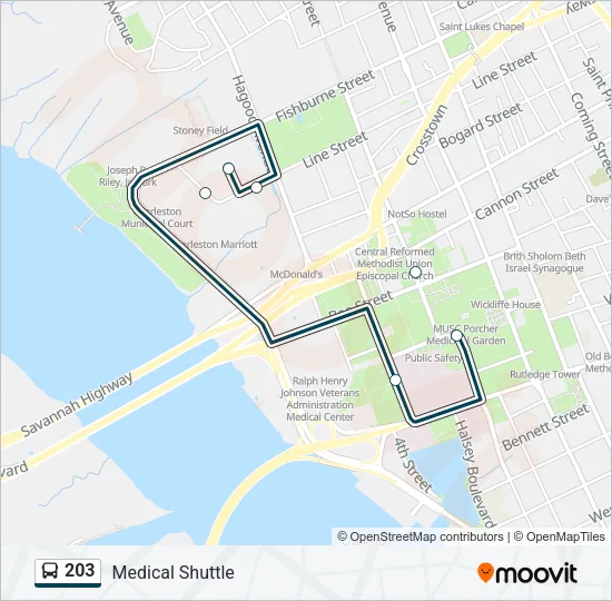 203 Bus Line Map