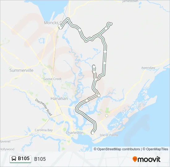 B105 Bus Line Map